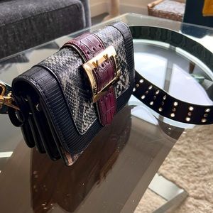 Topshop mixed color leather crossbody bag